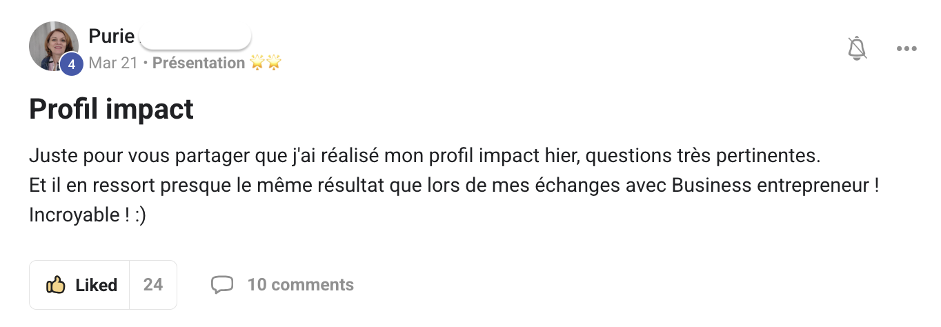Retour de Purie sur son profil PBE